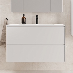 Style Line Тумба с раковиной Лима 90 Plus подвесная эмаль белая матовая – фотография-3